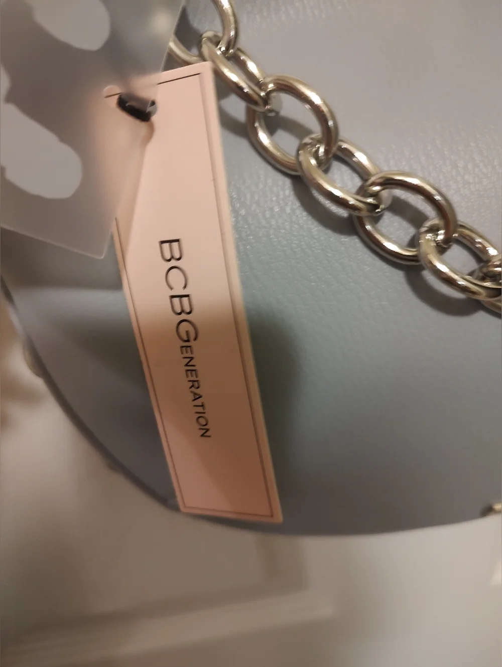 Blue Women's Shoulder Bag with Chain Accent